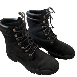 Timberland A5NBY Women’s Black Waterproof Boots Sz 8 ReBOTL Eco 6" Lace Up EUC